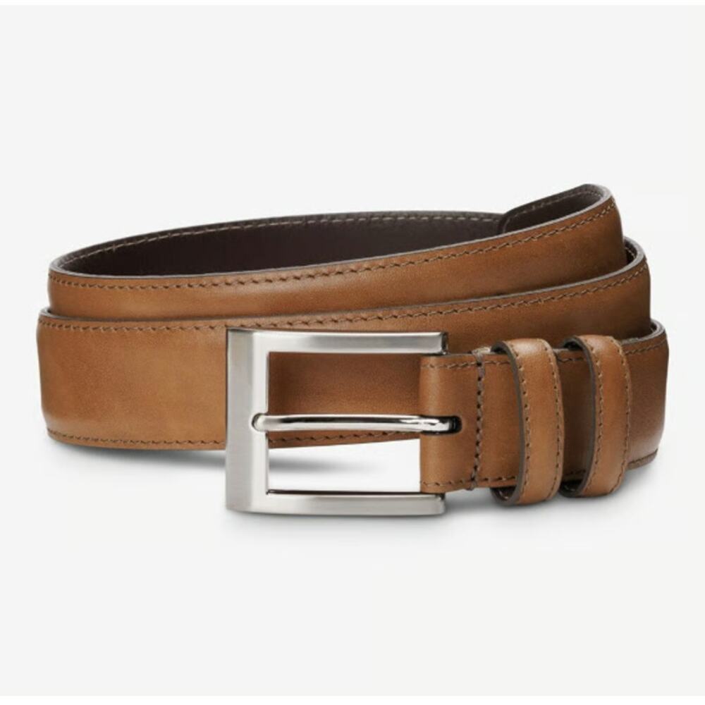 Allen Edmonds Men's Dark Walnut Leather Wide Basic Dress Belt Size 44